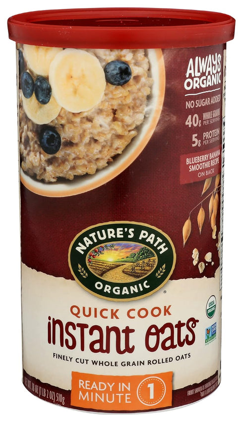 Nature's Path Organic Quick Cook Instant Oats Cereal, 5g Protein, USDA Certified
