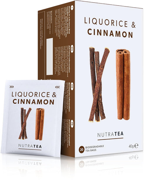 Nutra Tea Liquorice & Cinnamon Tea, Herbal Tea, 20 Tea Bags, 1 Pack