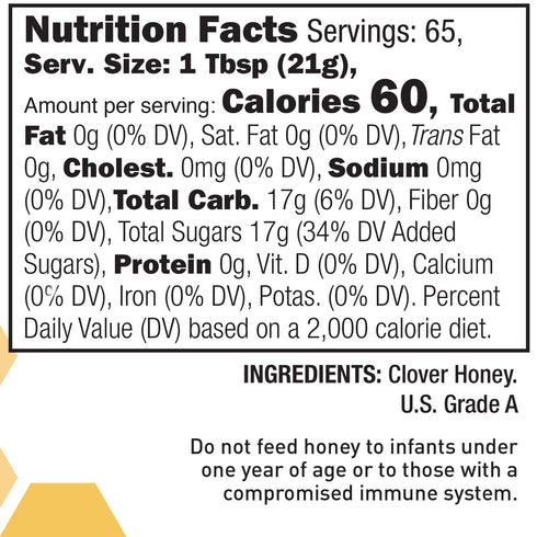 48 oz Glorybee, White Clover Honey, US Grade A Honey
