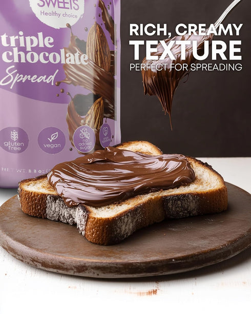 Vegan chocolate spread sugar free triple chocolate low carb dessert healthy snack no added sugar gluten free dairy free
