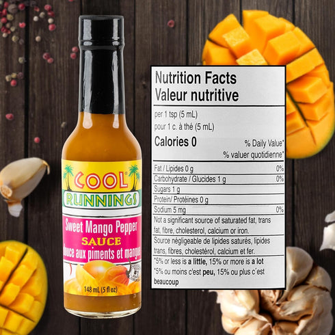 148ml Cool Runnings Sweet Mango Pepper Sauce, - Sweet and Tangy Caribbean Hot Sauce, Perfect table top hot sauce
