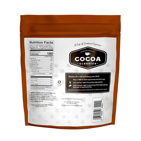 COCOA CLASSICS 14.8 oz (Pack 1) Chocolate Supreme Cocoa Mix Hot Chocolate Made with Nonfat Milk Just Add Hot Water Make