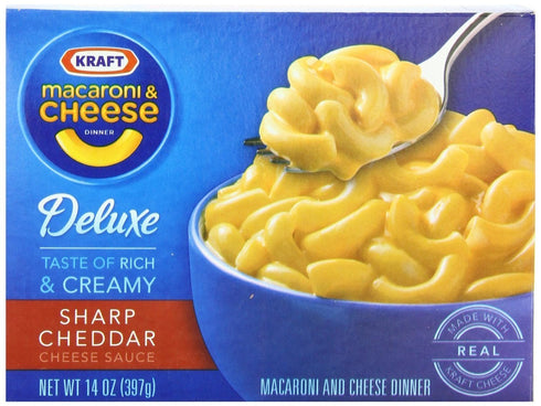 Kraft , Macaroni & Cheese, Deluxe Dinner, Sharp Cheddar, 14oz Box (Pack of