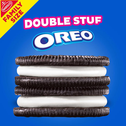 3 Packs OREO Double Stuf Chocolate Sandwich Cookies, Family Size