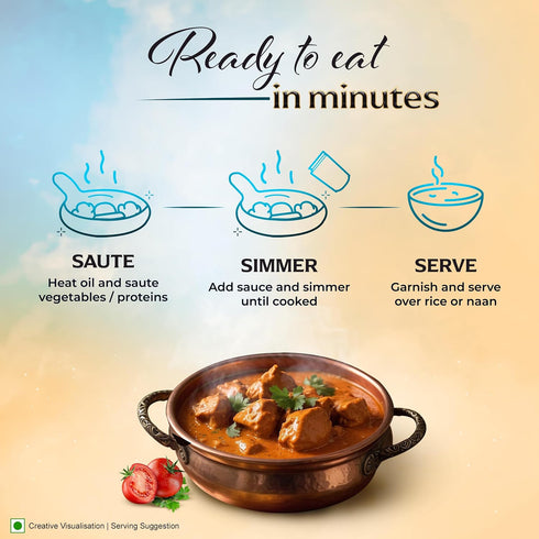7.02 (Pack 6) Kitchens of India Delhi Murgh Makhni, Butter Chicken Cooking Sauce, Easy to Use Sauce for Authentic