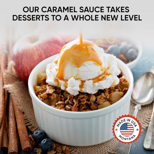 10.4 oz King's Cupboard Cream Caramel Sauce - The Perfect Sauce for Ice Cream, Fruit Dip, Topping Desserts, Caramel