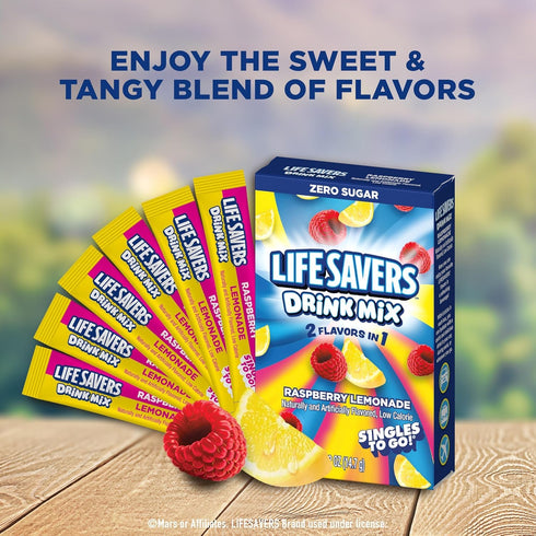 Pack 6-6 36 2 1 Life Savers Raspberry Lemonade Drink Mix - of Sticks Per Box - Total Servings - Flavors in - Powdered