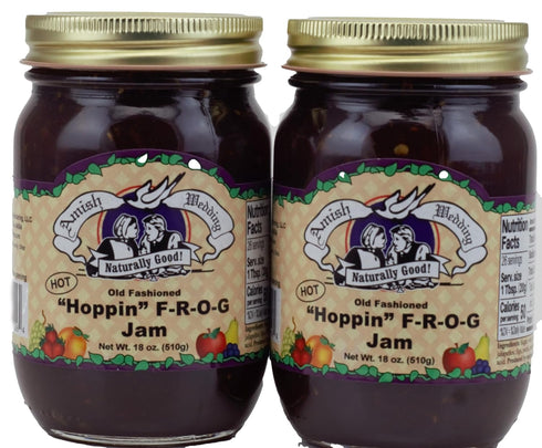 Amish Wedding "Hoppin" F-R-O-G Jam 18 Ounces (Pack of 2)