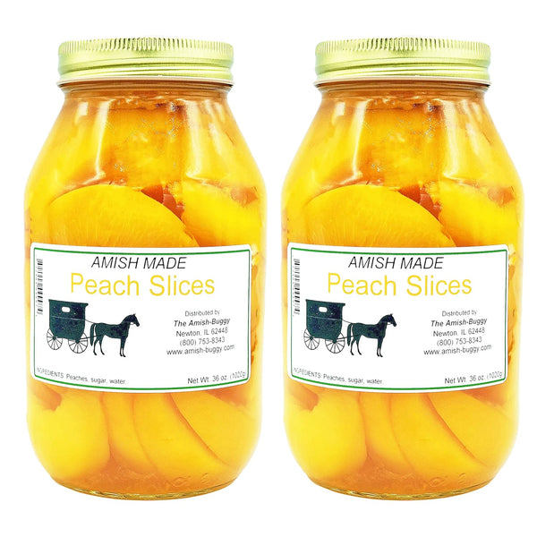 Amish Buggy Amish Made Canned Fruit (Old Fashioned Peach Sliced (2-32 oz. Jars))