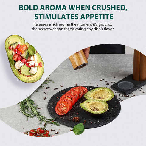 20 Oz 9.5 Oz, Set 837g (2 Set) Soeos Himalayan White Salt + Whole Black Peppercorns Coarse Grain, White Sea Salt, Black