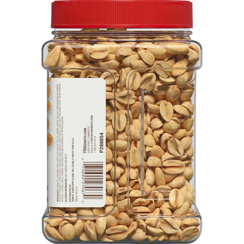 36 (Pack 2) Fisher Snack Sea Salt Dry Roasted Peanuts, Ounces, No Artificial Colors or Flavors