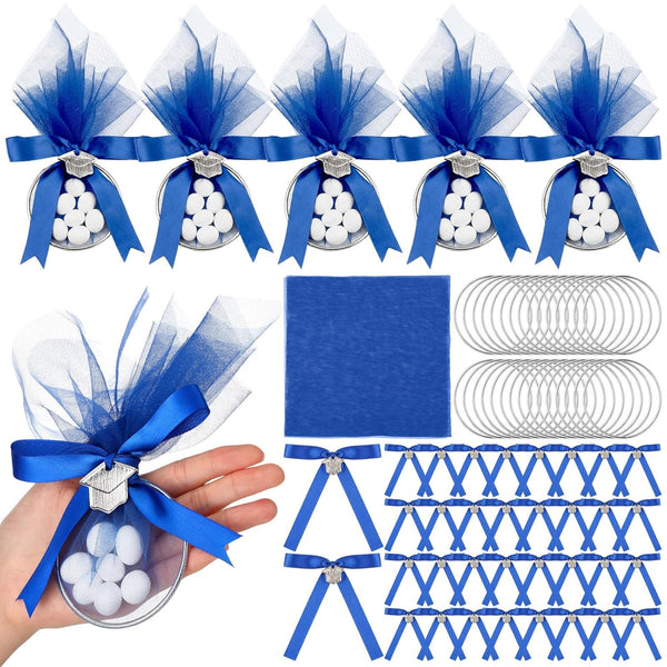 Leinuosen 30 Set Graduation Almond Candy Favors with Ring Tulle Bag DIY Marzipan