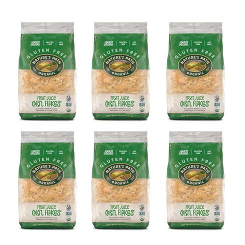 26.4 oz (Pack 6), Packaging Nature's Path Organic Fruit Juice Sweetened Corn Flakes Cereal, of Gluten Free, Non-GMO