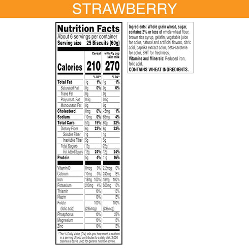 13.3oz (1 Kellogg's Frosted Mini-Wheats Breakfast Cereal, Kids Cereal, Family Breakfast, Strawberry, Box Box)