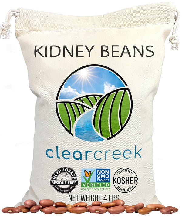 CLEAR CREEK Certified Glyphosate Residue Free Kidney Beans | 4 lbs |