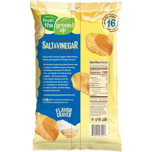 6 Pack 6 Pack) Real Food From The Ground Up Cauliflower Chips - Snack Bags (Salt & Vinegar