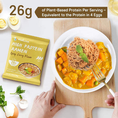 10 Packs (26g) 6 Packs Hethstia Konjac Rice and and High Protein Ramen Noodles, Plant-Based Vegan Noodles, Ready to Eat