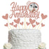 Sumerk Rose Gold Glitter Happy Anniversary Cake Topper, 13PCS Cake Decorations Set for Celebration Party