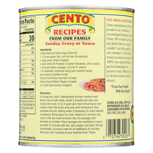 Cento 28 Foods, Crushed Tomatoes, Ounce