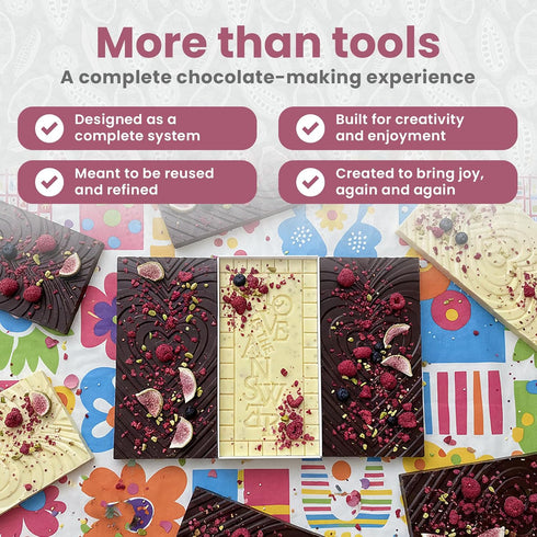 Sweetly Whispered 6 12 Set DIY Chocolate Bar Kit Silicone Molds, Gift Bags, Digital Guide, Sprinkles, Food Coloring