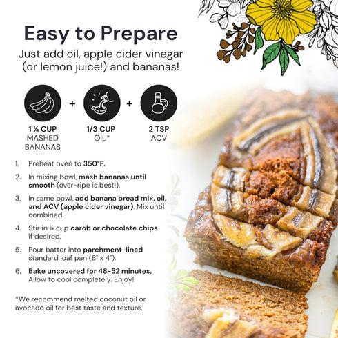 eat G.A.N.G.S.T.E.R. Vegan Banana Bread Mix, Allergy-Friendly Baking Mix, Grain-Free, No Dairy, Nuts, Gluten, Dairy