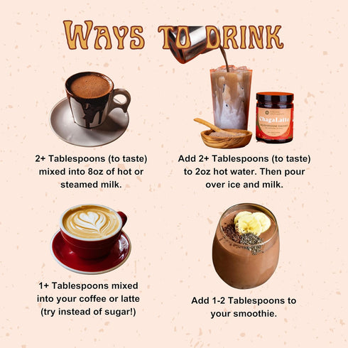 Archaic Apothecary ChagaLatte - Cacao & Mushroom Beverage Blend | Hott or Iced Superfood Chaga Drink & Hot Cocoa |