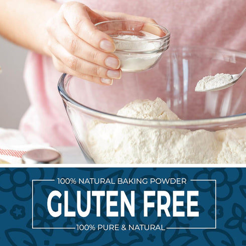 Baking Powder 1lbs Aluminum Free, Double Acting Non-GMO, Batch Tested Leavening Agent for Cooking, 16oz Made in Canada