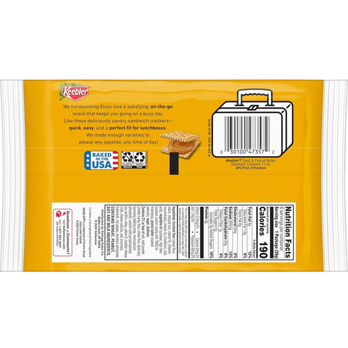 (12 96 Packs) Keebler Sandwich Crackers, Single Serve Snack Crackers, Office and Kids Snacks, Toast and Peanut Butter