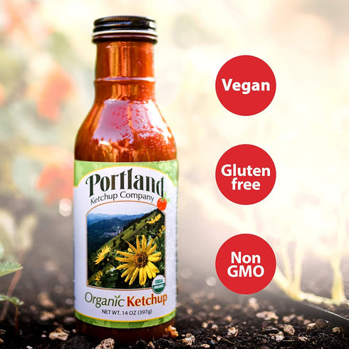 (14 oz pack 3) Portland Organic Ketchup Gift Box by Portlandia Foods fl - of Naturally Gluten-free, Vegan, non-GMO
