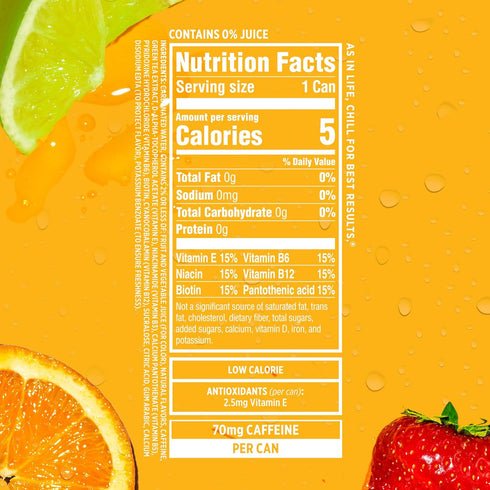 Vitamins,16 oz (Pack 12) Sparkling Ice Caffeine Strawberry Citrus Sparkling Water with Caffeine, Zero Sugar