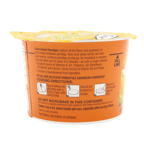 12 Pack- 2.1oz Grace Instant Cornmeal Porridge Each - Jamaican Hot Cereal - Quick Breakfast Mix - Ready in Minutes