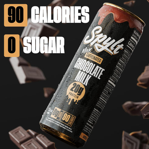 140mg 20g 90 12 Count Spylt High Protein Max Chocolate Milk with Caffeine & Protein - Calories, Ready to Drink, Sugar