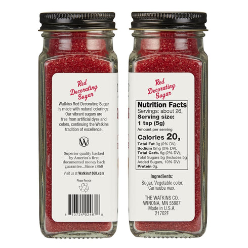 4.7 3-Pack Watkins Red Decorating Sugar, Ounce Jar