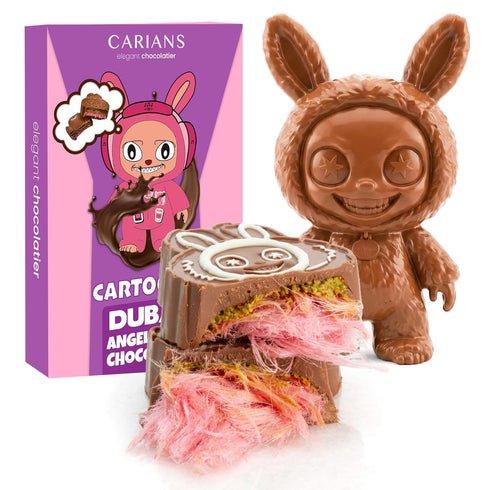 CARIANS Cartoon's Dubai Angel Hair Chocolate Bar, Pink Cotton Candy, Rich Dubai