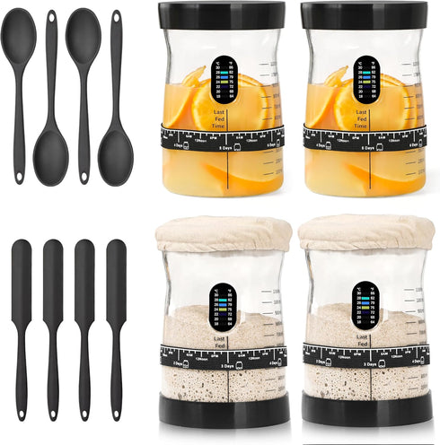 Sourdough Starter Kit -50 Oz Wide Bore and Large Capacity Sourdough Starter