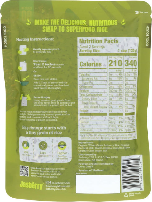 7.05 OZ Jasberry Rice Org W/Cocnut Rte