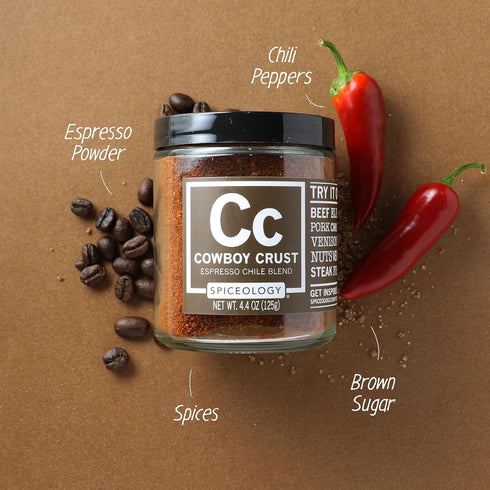 Spiceology Cowboy Crust Espresso Chile Spice Blend - BBQ Rubs and Seasonings - 4.4 oz