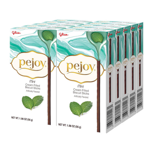 Glico Pejoy Mint Cream Filled Cocoa Biscuit Sticks, 1.98 oz (Pack of 10)