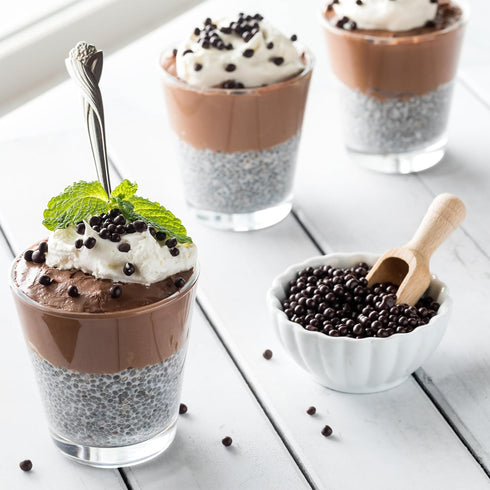 70% 1 lb (16 oz), Yupik Organic Dark Chocolate Covered Chia Seeds, Cacao, Gluten-Free, GMO-Free, Kosher, Vegan, Chia