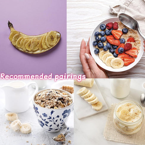 HNZYLDY 7oz (200g) Freeze-Dried Banana Slices, No Sugar Added Crispy Dried Fruit Snacks for Hiking, Camping, Travel