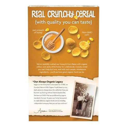 10.6 oz (Pack 1), Nature's Path Organic Honey'D Corn Flakes Cereal, of Gluten Free