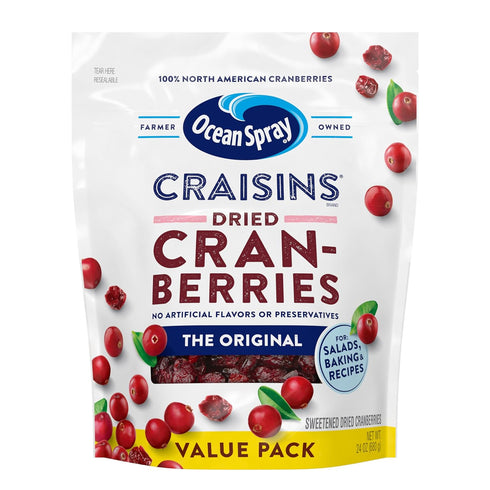 Ocean Spray Craisins Original Dried Cranberries, Dried Fruit, 24 Oz Pouch (Pack