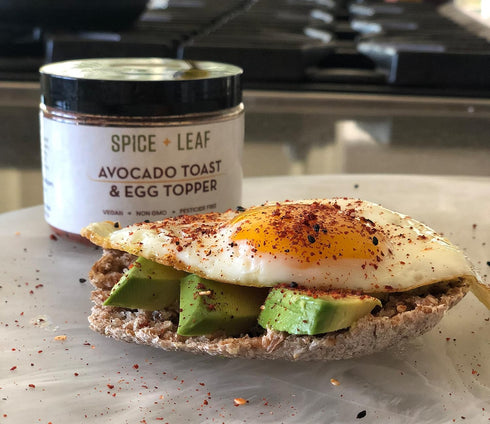 Premium Avocado & Egg Toast Topper by SPICE + LEAF - Vegan Kosher Spice Blend for Avocado, Eggs, Salad, Fish