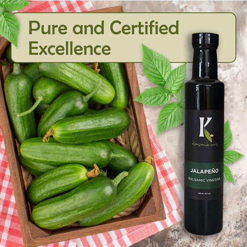 250 ml 8.5 oz Kasandrinos Jalapeno balsamic vinegar, Greek salad dressing, Aged balsamic vinegar Used to enhance salad
