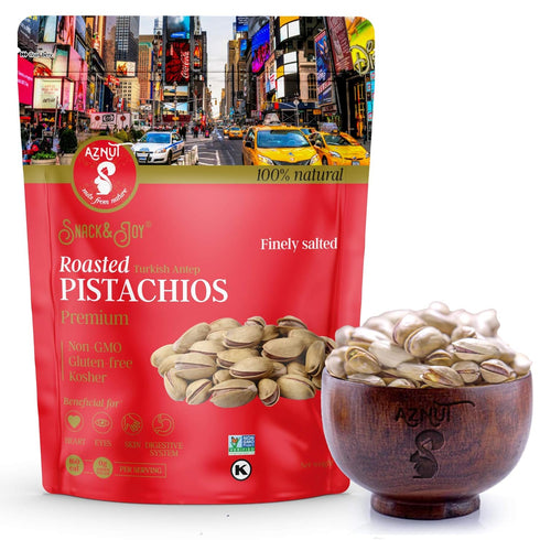 AZNUT Turkish Antep Roasted Salted Pistachios 1 LB, 100% Natural Premium Quality