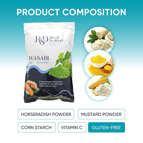 2.2 LB (1kg) RSD Premium Wasabi Powder Real Japanese Horseradish Root Intense Heat for Sushi & Japanese Cooking