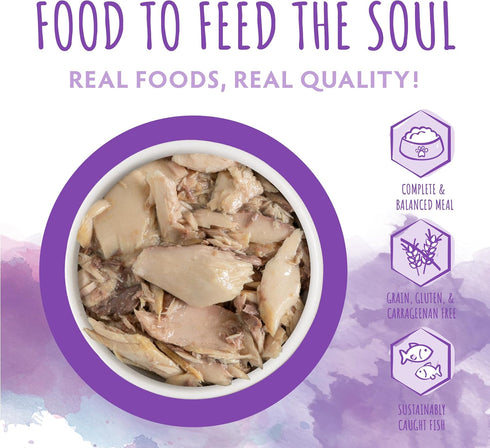 10oz Pack 8 Soulistic Originals, Pure Bliss Tuna Whole Meat Dinner in Gravy, Can
