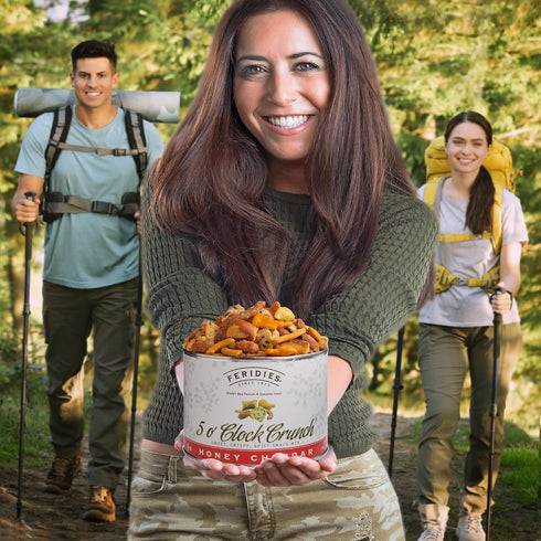 14 (Pack 1) FERIDIES Five O'clock Crunch Honey Cheddar Snack Mix with Premium Virginia Peanuts, Ounce of Honey Cheddar