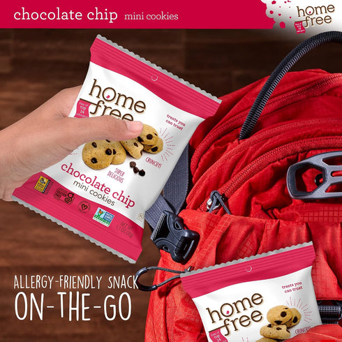 1.1 (Pack 10) Homefree Treats You Can Trust Gluten Free Mini Cookies, Single Serve, Chocolate Chip, Ounce