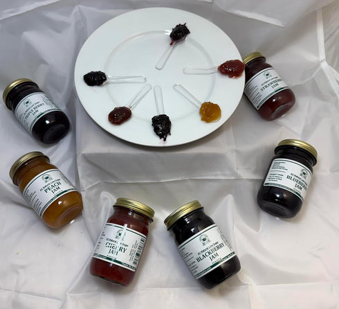 Scherger's Kettle - Shipshewana, IN (6-4.5 oz Low Sugar all Natural Jams Gift Box jars in a gift box)